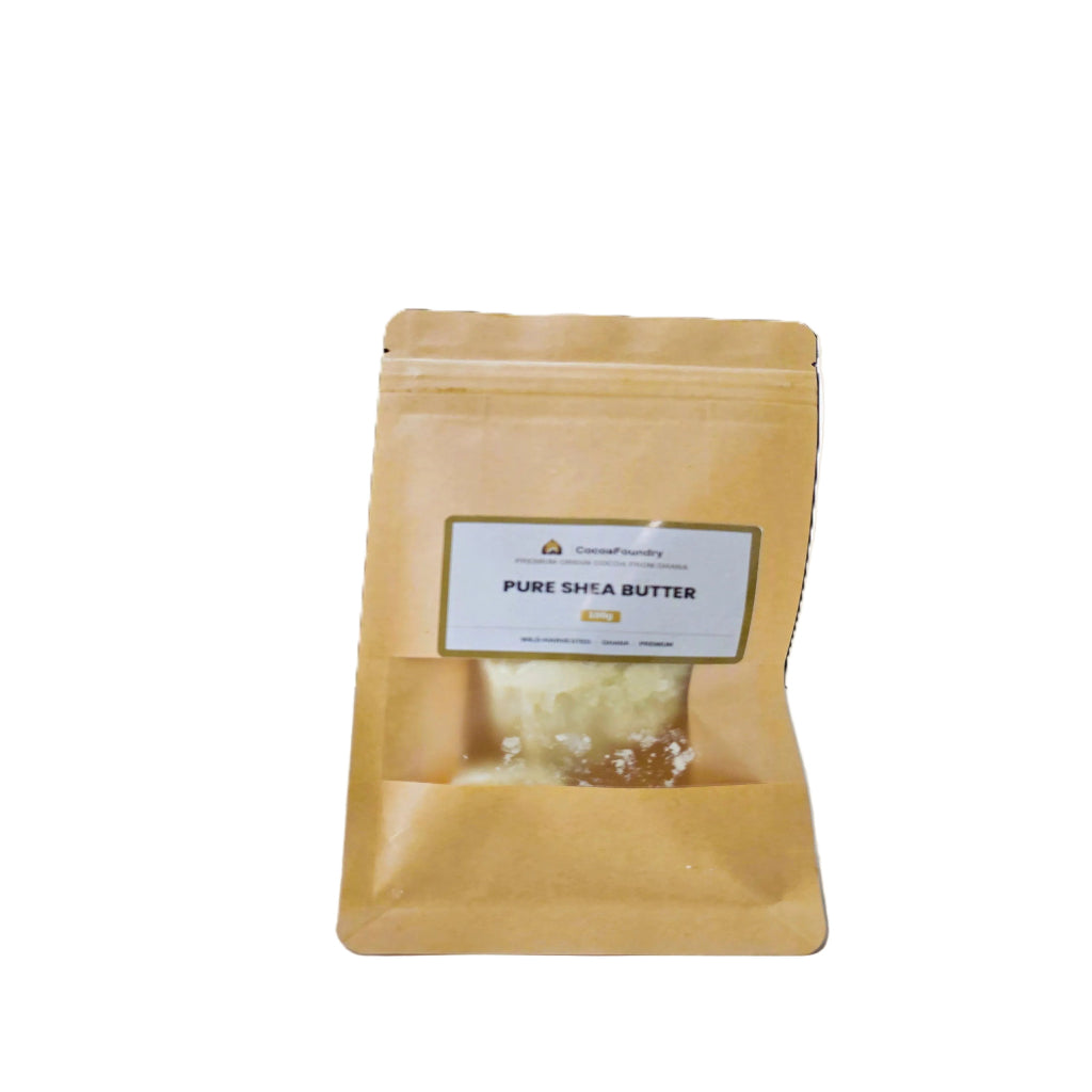 100g retail pack of wild-harvested Ghana shea butter