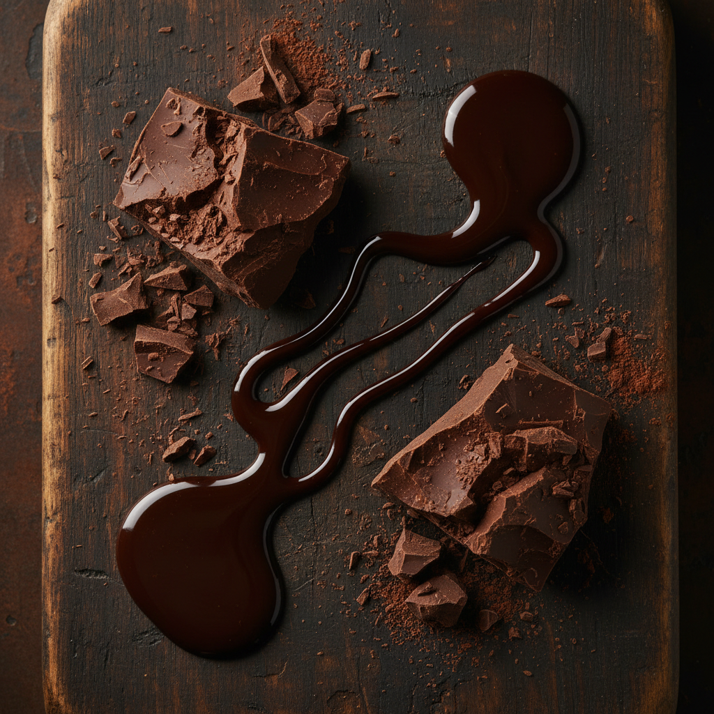 Cocoa Mass Flat Lay
